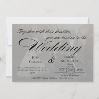 Simple Photo Wedding Invitation White & Black Inbjudningar