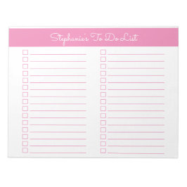 Simple Pink 8.5x11 Two Column Checklist Anteckningsblock