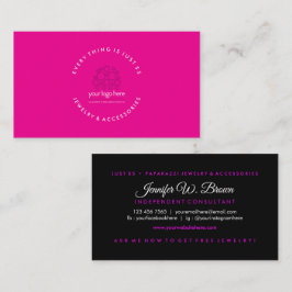 Simple Pink Black Jewelry Custom Logo Visitkort