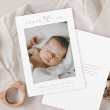 Simple Pink Bow Girl Baby Photo