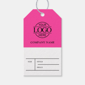 Simple Pink Business Logo Clothing Price Hang Tag Presentetikett