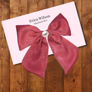 Simple Pink Hair Clip Barrette Display card Visitkort