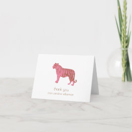 Simple Pink Tiger Art Personalized Stationery Tack Kort
