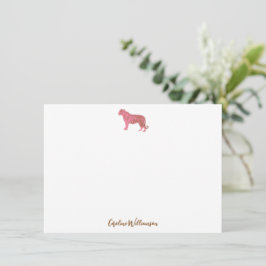 Simple Pink Tiger Script Personalized Stationery Anteckningskort