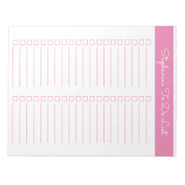 Simple Pink Vertical 8.5x11 Two Column Checklist Anteckningsblock