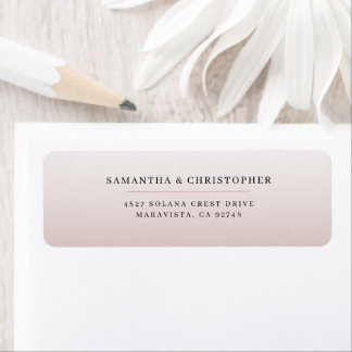Simple Pink Wedding Return Address Label Returadress Etikett
