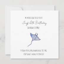 Simple Pojke Ocean Birthday Manta Ray