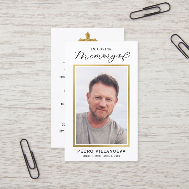 Simple Prayer Photo Sympathy Cards Visitkort (Fram/Back In Situ)