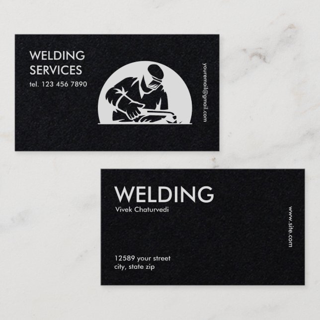 Simple Premium Welder Visitkort (Fram/baksida)