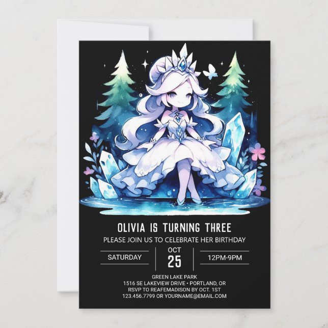 Simple Princess Birthday Inbjudningar (Framsida)