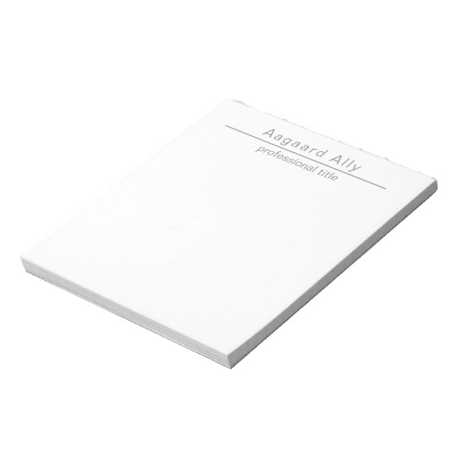 Simple Professional Custom Business Notes Notepad Anteckningsblock (Roterad)