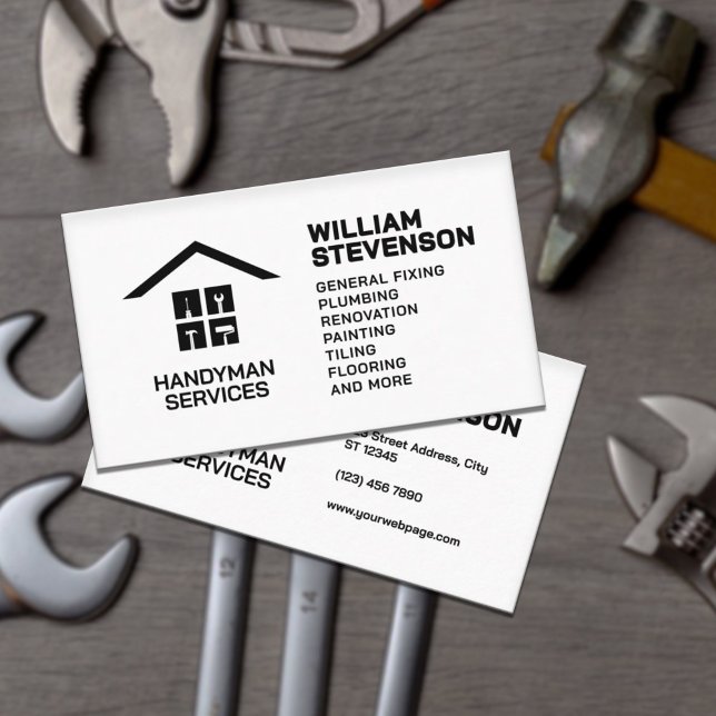 Simple professional handyman Business Card Visitkort (Skapare uppladdad)