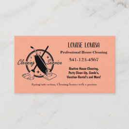 Simple Professional House Cleaning Business Cards Visitkort
