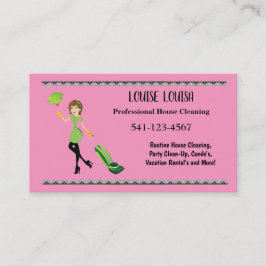 Simple Professional House Cleaning Business Cards Visitkort