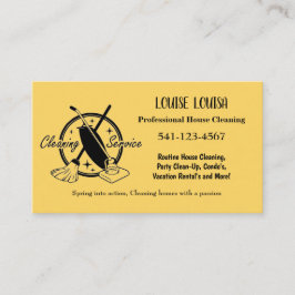 Simple Professional House Cleaning Business Cards Visitkort