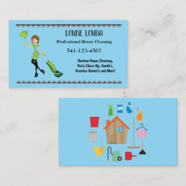 Simple Professional House Cleaning Business Cards Visitkort