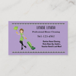Simple Professional House Cleaning Business Cards Visitkort