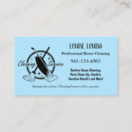 Simple Professional House Cleaning Business Cards Visitkort