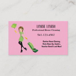 Simple Professional House Cleaning Business Cards Visitkort