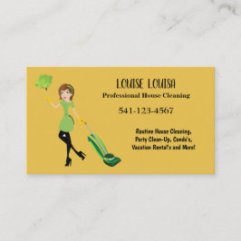 Simple Professional House Cleaning Business Cards Visitkort
