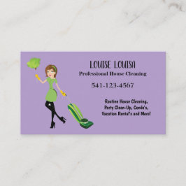 Simple Professional House Cleaning Business Cards Visitkort