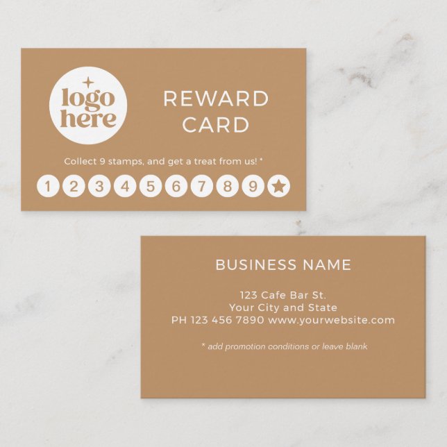 Simple Professional Logo Reward Punch Card Visitkort (Fram/baksida)