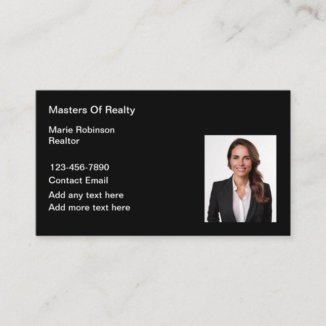 Simple Professional Photo Business Cards  Visitkort (Framsida)