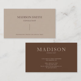 Simple Professionell Cream Beige och Brown Visitkort