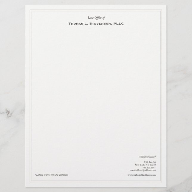 Simple Professionell Lawyer Brevhuvud (Framsida)