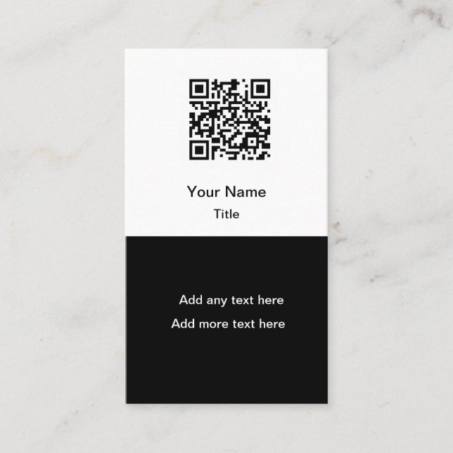 Simple Promotional QR Code Business Cards Vertical Visitkort (Framsida)
