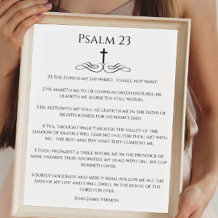 Simple Psalm 23 LORD är min Shepherd Poster