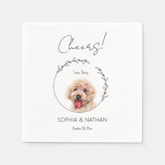 Simple Pudel Hund Bröllop Cocktail Pappersservett