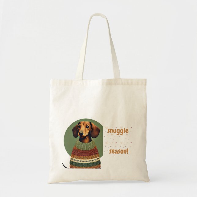 Simple Puppy Christmas Bag Tygkasse (Framsidan)
