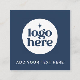 Simple QR Code Blue Business Logo Fyrkantigt Visitkort