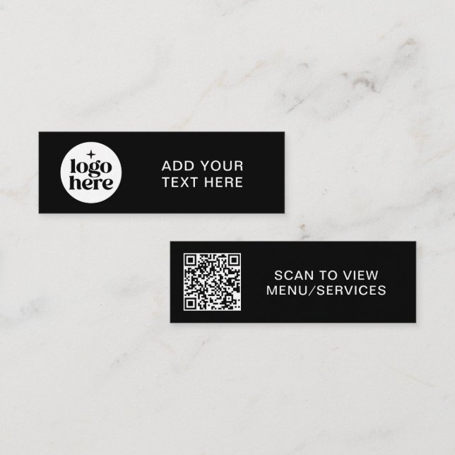 Simple QR Code Business Logo Mini Visitkort (Fram/baksida)