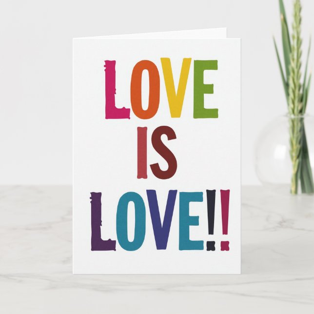 Simple Rainbow Love Is Love Card Kort (Framsida)