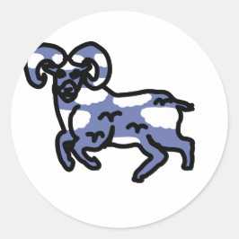 Simple Ram Sky Design  Runt Klistermärke