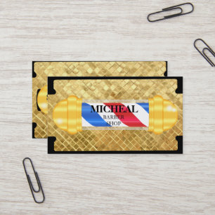 Simple Razor Guld Blade Barber Visitkort