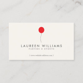 Simple Red Balloon II Event Planner, Party Planner Visitkort