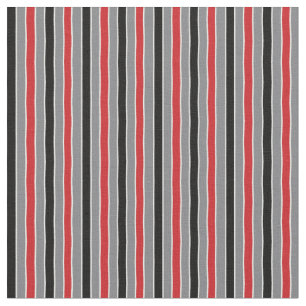 Simple Red Black och Grått Rand Mönster Tyg