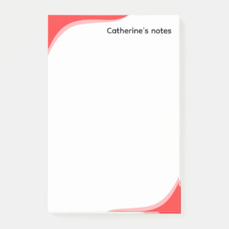 Simple red & black waves customizable post-it block