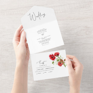 Simple Red Blommigt Winter Wedding II