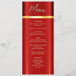 Simple Red Bröllop Menu Meny