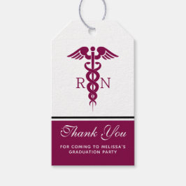 Simple Red Caduceus Nurse Student Tack Presentetikett