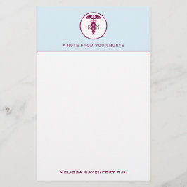 Simple Red Caduceus Registered Nurse RN Symbol Brevpapper