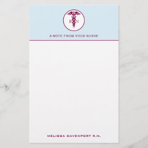 Simple Red Caduceus Registered Nurse RN Symbol Brevpapper