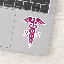 Simple Red Caduceus Registered Nurse RN Symbol Klistermärken
