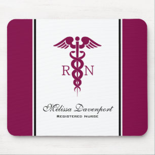 Simple Red Caduceus Registered Nurse RN Symbol Musmatta