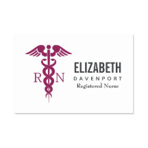 Simple Red Caduceus Registered Nurse RN Symbol