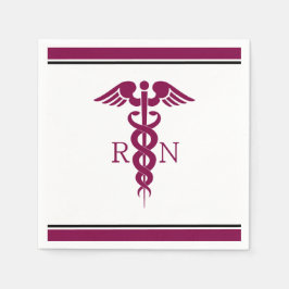 Simple Red Caduceus Registered Nurse RN Symbol Pappersservett
